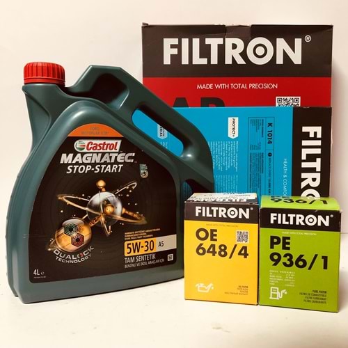 OPEL Astra H 1.7 2004 - 2014 Arası Dizel Bakım Set Castrol 5W30 Yağ Filtron Filtre