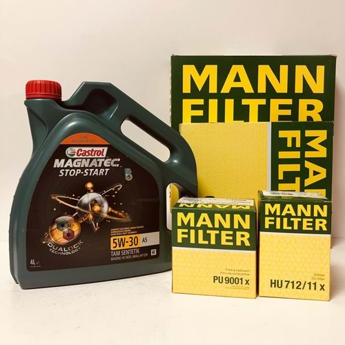 OPEL Astra J 1.3 2010 - 2019 Arası Dizel Bakım Set Castrol 5W30 Yağ Mann Filtre