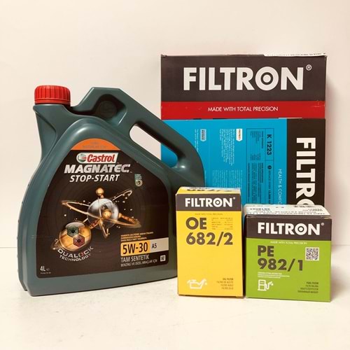 OPEL Astra J 1.3 2010 - 2019 Arası Dizel Bakım Set Castrol 5W30 Yağ Filtron Filtre