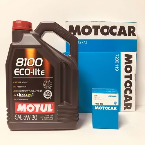 OPEL Astra J 1.4 2010 - 2019 Arası Benzinli Bakım Set Motul 5W30 Yağ Motocar Filtre