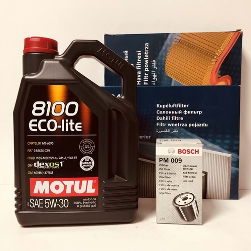 OPEL Astra J 1.4 2010 - 2019 Arası Benzinli Bakım Set Motul 5W30 Yağ Bosch Filtre