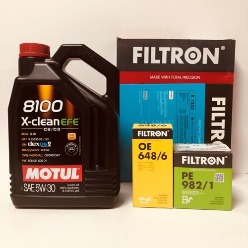 OPEL Astra J 1.6 2010 - 2019 Arası Benzinli Bakım Set Motul 5W30 Yağ Filtron Filtre
