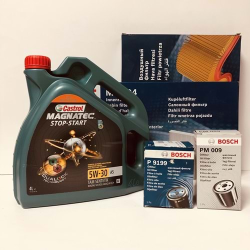 OPEL Astra J 1.6 2010 - 2019 Arası Benzinli Bakım Set Castrol 5W30 Yağ Bosch Filtre
