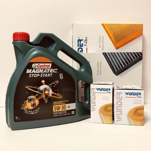 OPEL Astra J 1.6 2010 - 2019 Arası Benzinli Bakım Set Castrol 5W30 Yağ Wunder Filtre