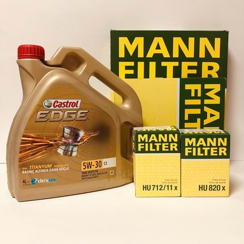 OPEL Astra J 1.6 2010 - 2019 Arası Dizel Bakım Set Castrol 5W30 Yağ Mann Filtre
