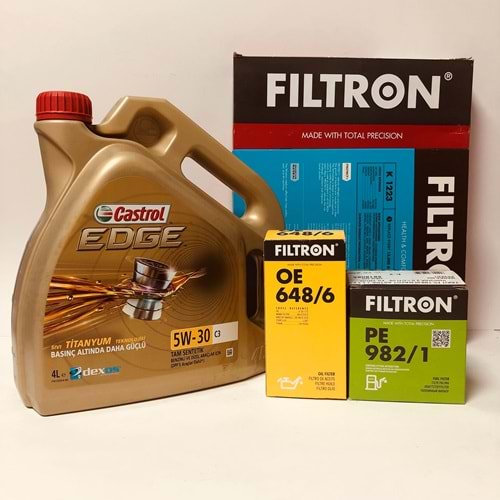 OPEL Astra J 1.6 2010 - 2019 Arası Dizel Bakım Set Castrol 5W30 Yağ Filtron Filtre