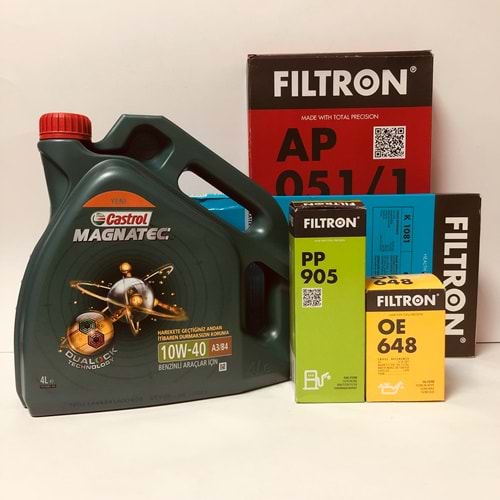 OPEL Corsa C 1.2 1.4 2001 -2006 Arası Benzinli Bakım Set Castroll 10W40 Yağ Filtron Filtre