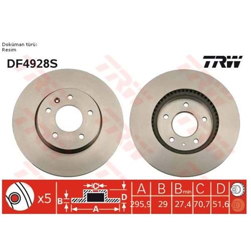 FREN DİSKİ CAPTİVA ANTARA 296mm ( ÖN ) 06- -TRW-