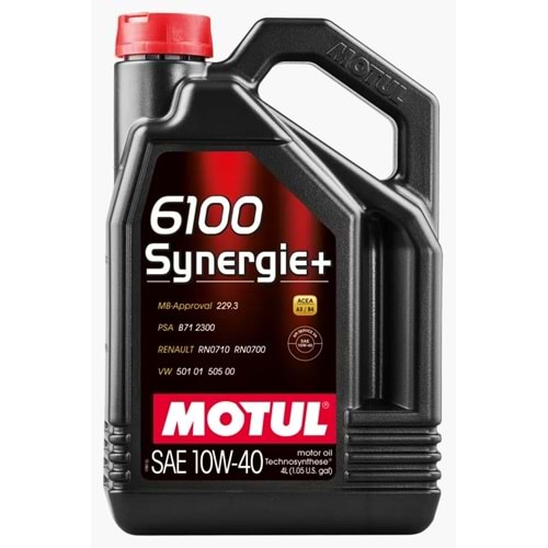 MOTOR YAĞI MOTUL 10W40 6100 SYNERGİE+ 10W40 4 L -MOTUL-