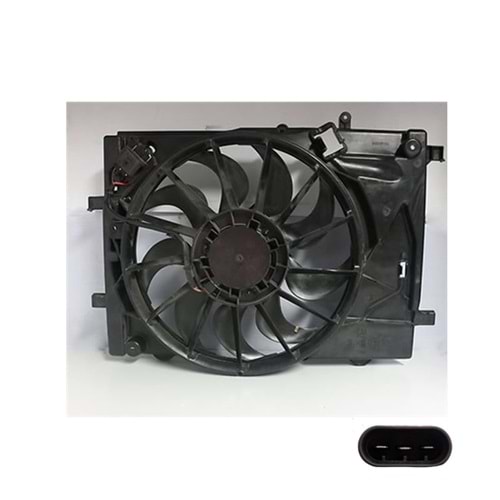RADYATÖR FAN MOTOR VE DAVLUMBAZI KOMPLE AVEO T300 3FİŞLİ REZİSTANSLI 11-14 -VEKA-