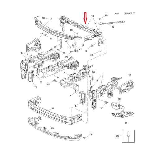 TRAVERS KOMPLE ASTRA K ÖN ÜST -GM- ( A10-13 )