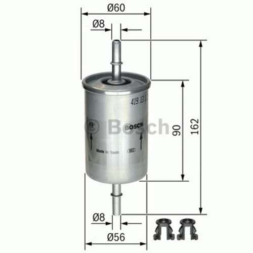YAKIT FİLTRESİ BENZİN ASTRA F G H CORSA B C 1.2 1.4 1.6 2.0 JAKLI 98- -WUNDER-
