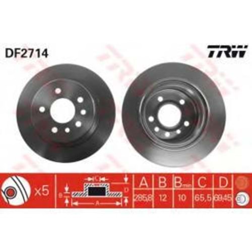 FREN DİSKİ OMEGA B 2.0 2.5 285mm (ARKA) 94-00 -TRW-