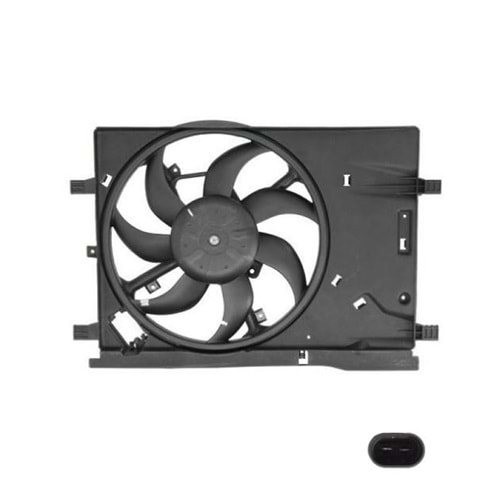 RADYATÖR FAN MOTOR VE DAVLUMBAZI KOMPLE CORSA D 2 FİŞLİ -WISCO-