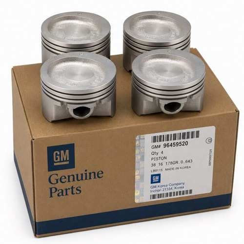 GM 96459520 | Piston Takım Standart Chevrolet Aveo 1.4 8 Valf Orijinal