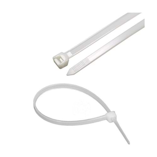 PLASTİK KELEPÇE BEYAZ UZUN (4,8X400 )CIRTLI -TAIWAN-