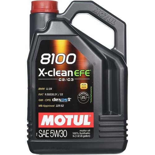 MOTOR YAĞI MOTUL 5W30 8100 X-CLEAN EFE DEXOS 2 5W30 5 L -MOTUL-