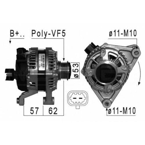 ŞARJ DİNAMOSU B12XEL-B14NEH CORSA E -GM-