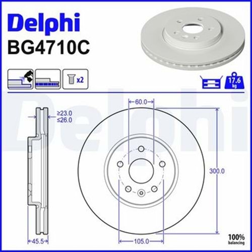FREN DİSKİ ASTRA K MOKKA TRAX 300mm (ÖN) 13- -DELPHI-