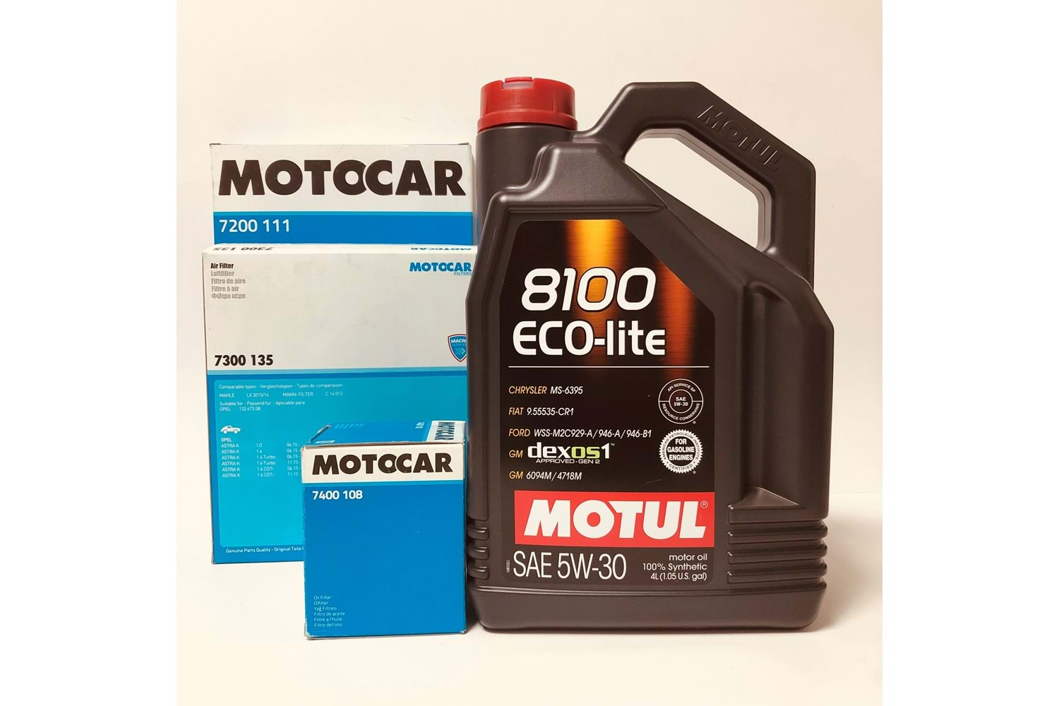 OPEL Astra K 1.2 2016 - 2019 Arası Benzinli Bakım Set Motul 5W30 Yağ Motocar Filtre