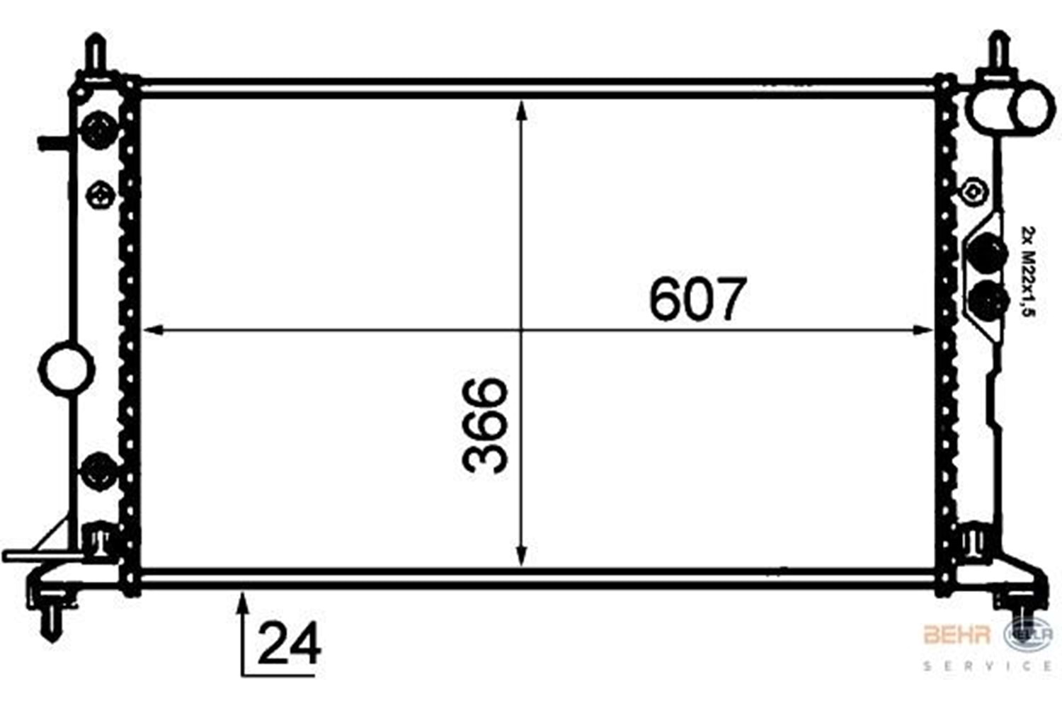 SU RADYATÖRÜ VECTRA B 1.6i. 1.8. 2.0. 2.0D (O/AC) 96-02 -METTE-